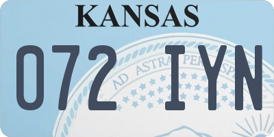 KS license plate 072IYN
