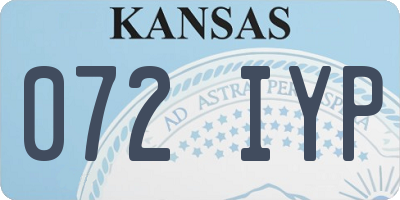 KS license plate 072IYP
