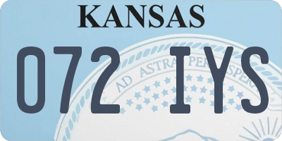 KS license plate 072IYS