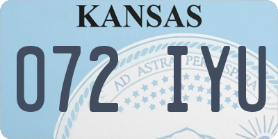 KS license plate 072IYU