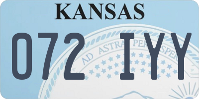 KS license plate 072IYY