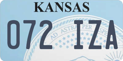 KS license plate 072IZA