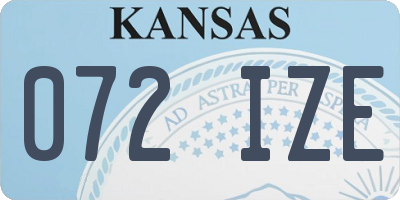 KS license plate 072IZE