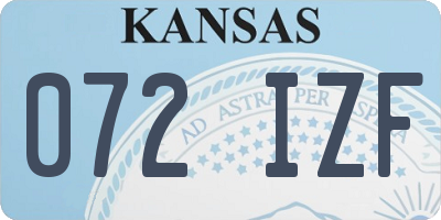 KS license plate 072IZF