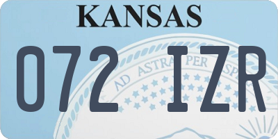 KS license plate 072IZR