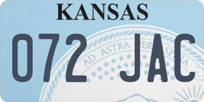 KS license plate 072JAC