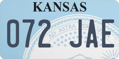 KS license plate 072JAE