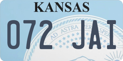 KS license plate 072JAI