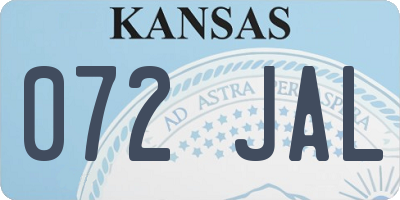 KS license plate 072JAL