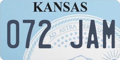 KS license plate 072JAM