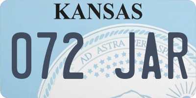 KS license plate 072JAR