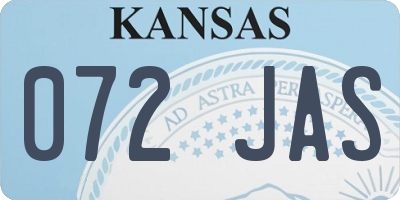 KS license plate 072JAS