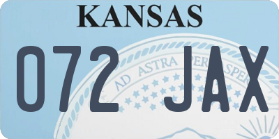 KS license plate 072JAX