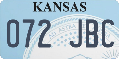 KS license plate 072JBC