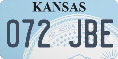 KS license plate 072JBE