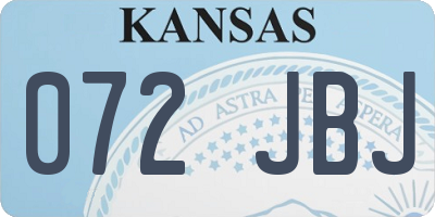 KS license plate 072JBJ