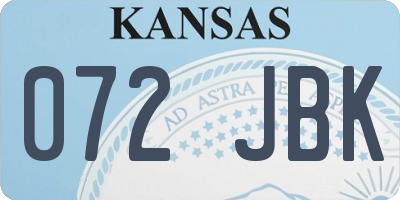 KS license plate 072JBK