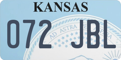 KS license plate 072JBL