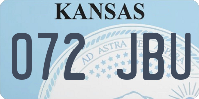 KS license plate 072JBU