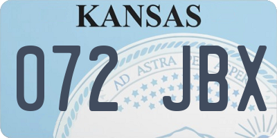 KS license plate 072JBX