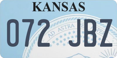 KS license plate 072JBZ