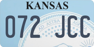 KS license plate 072JCC