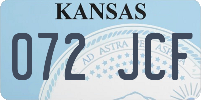 KS license plate 072JCF