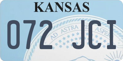 KS license plate 072JCI