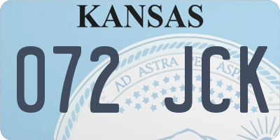 KS license plate 072JCK