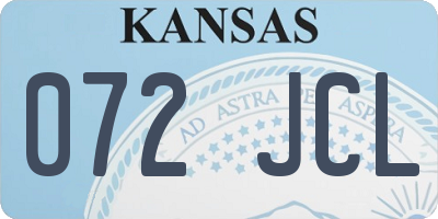 KS license plate 072JCL