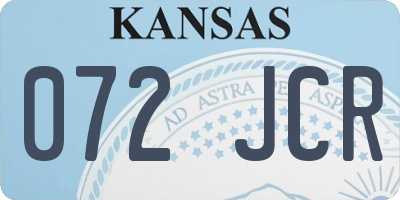 KS license plate 072JCR