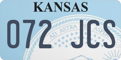 KS license plate 072JCS