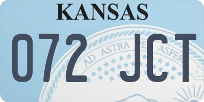 KS license plate 072JCT