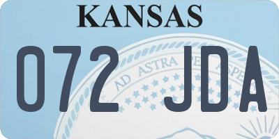 KS license plate 072JDA