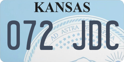 KS license plate 072JDC