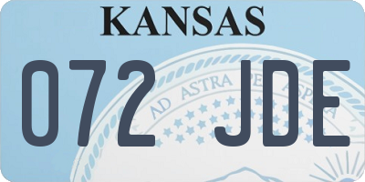 KS license plate 072JDE