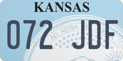 KS license plate 072JDF