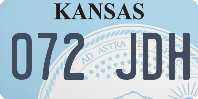 KS license plate 072JDH