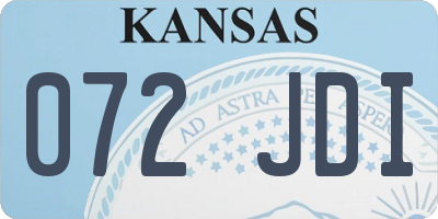 KS license plate 072JDI