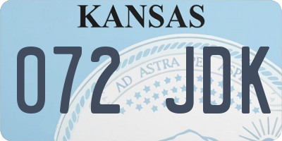 KS license plate 072JDK