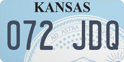KS license plate 072JDQ