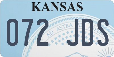 KS license plate 072JDS