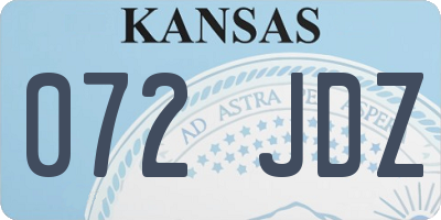 KS license plate 072JDZ