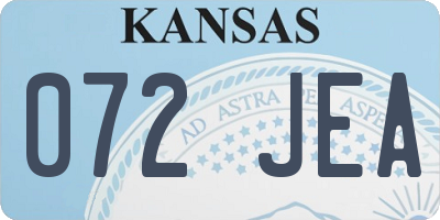 KS license plate 072JEA