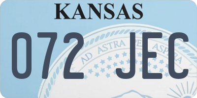 KS license plate 072JEC