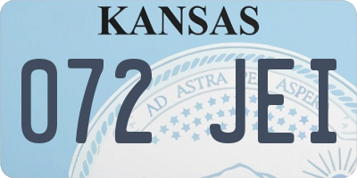 KS license plate 072JEI