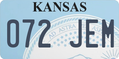 KS license plate 072JEM