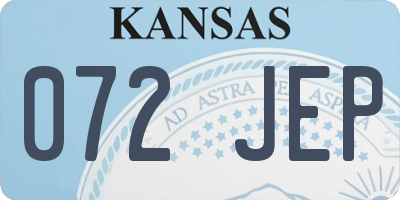 KS license plate 072JEP