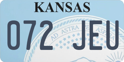 KS license plate 072JEU