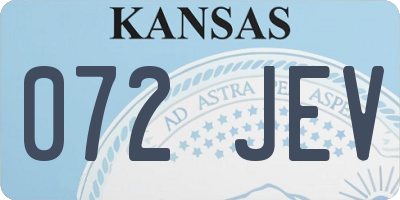 KS license plate 072JEV